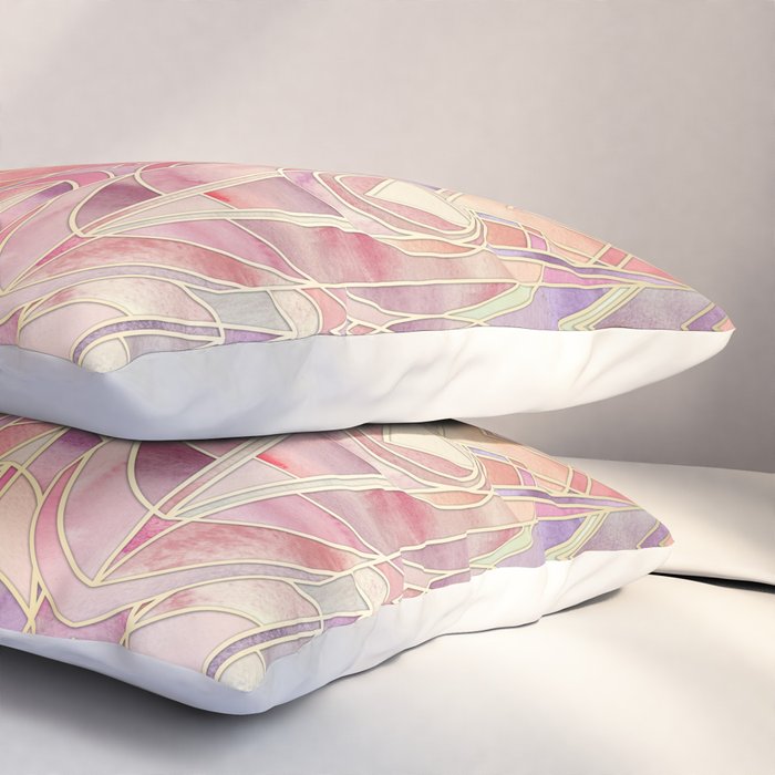 Glowing Coral and Amethyst Art Deco Pattern Pillow Sham Gallery Image 3