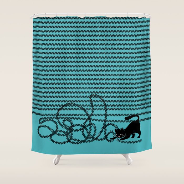Unravel (in Blue) Shower Curtain Gallery Image 1