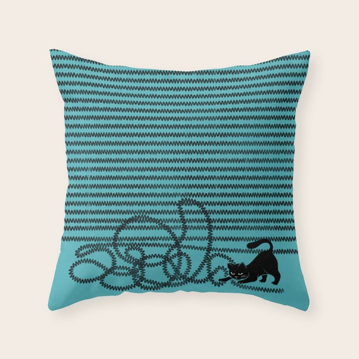 Unravel (in Blue) Throw Pillow Gallery Image 6