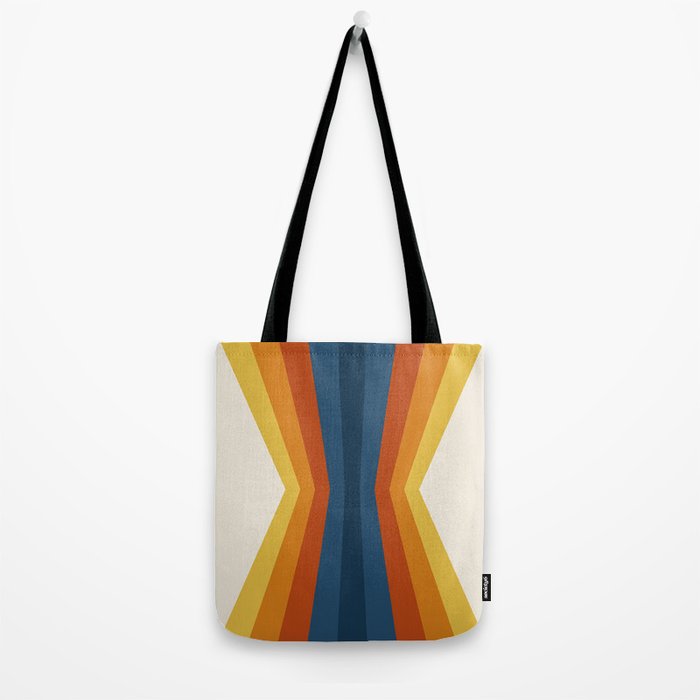 Bright 70's Retro Stripes Reflection Tote Bag Gallery Image 2