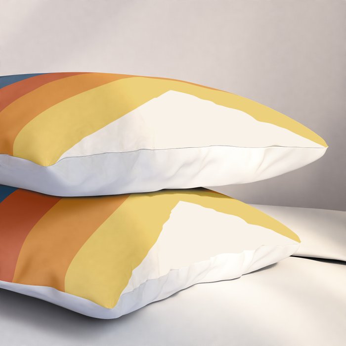 Bright 70's Retro Stripes Reflection Pillow Sham Gallery Image 3