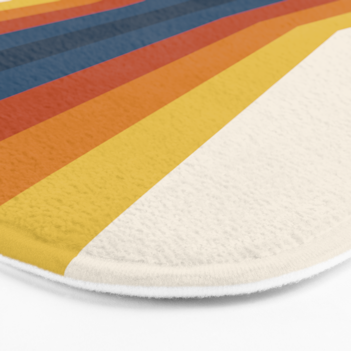 Bright 70's Retro Stripes Reflection Bath Mat Gallery Image 3