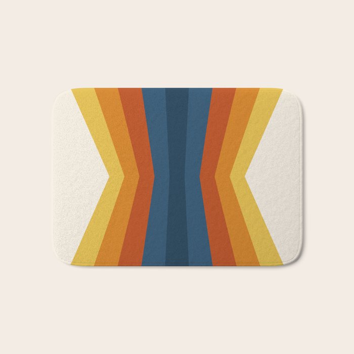 Bright 70's Retro Stripes Reflection Bath Mat Gallery Image 1