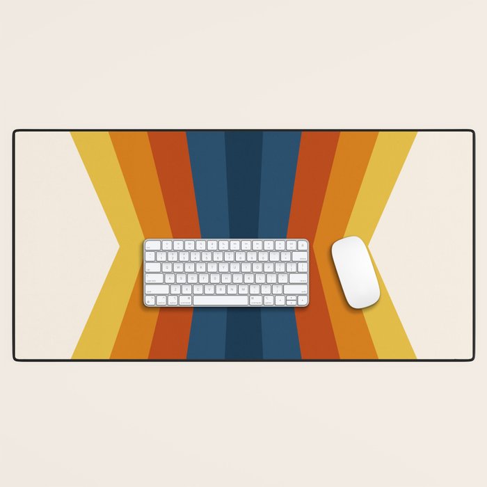 Bright 70's Retro Stripes Reflection Desk Mat Gallery Image 1