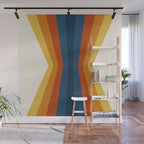 Bright 70's Retro Stripes Reflection Wall Mural Gallery Image 1