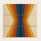 Bright 70's Retro Stripes Reflection Wood Wall Art Gallery Image 1