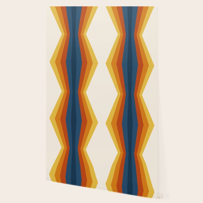 Bright 70's Retro Stripes Reflection Wallpaper Gallery Image 2