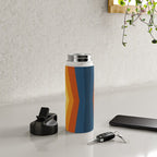 Bright 70's Retro Stripes Reflection Water Bottle Gallery Image 4
