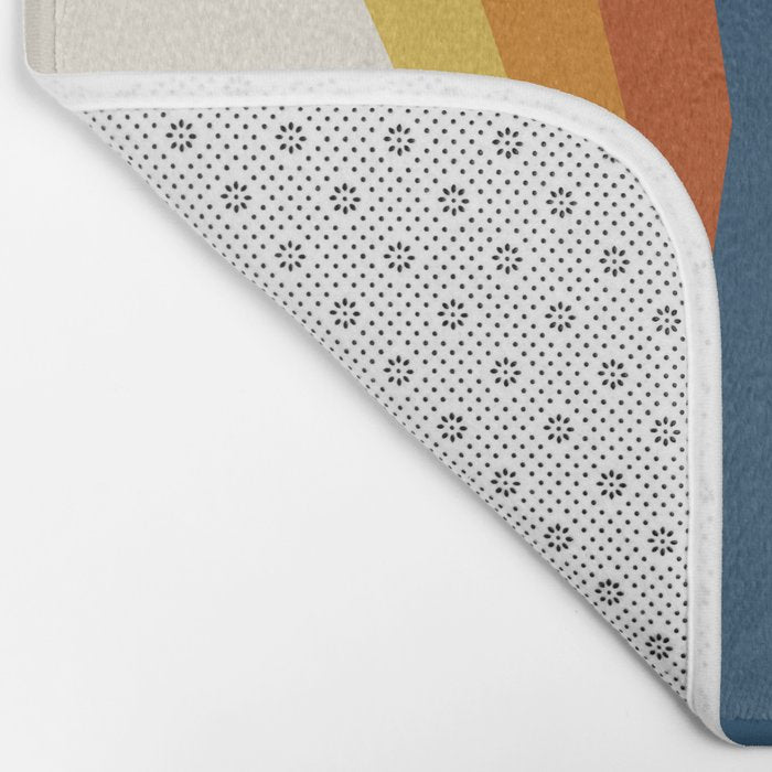 Bright 70's Retro Stripes Reflection Bath Mat Gallery Image 2