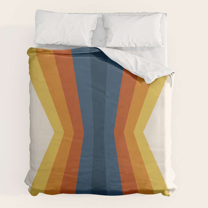 Bright 70's Retro Stripes Reflection Duvet Cover Gallery Image 2
