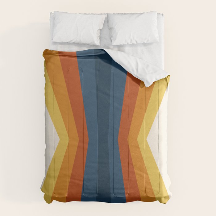 Bright 70's Retro Stripes Reflection Comforter Gallery Image 6