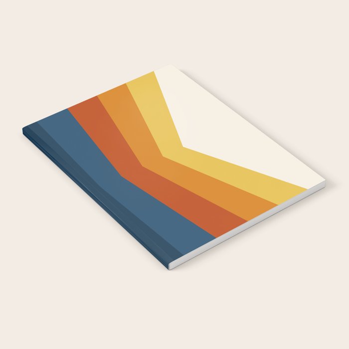 Bright 70's Retro Stripes Reflection Notebook Gallery Image 2