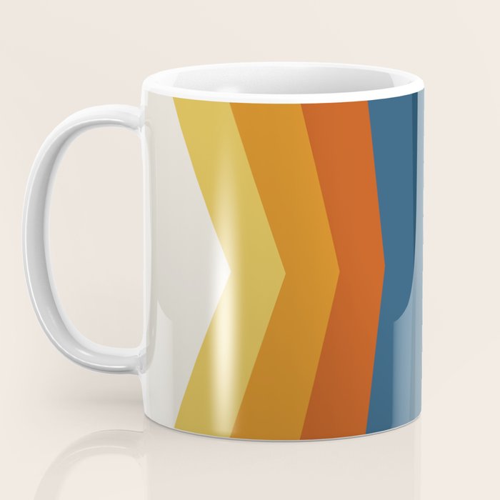 Bright 70's Retro Stripes Reflection Coffee Mug Gallery Image 3