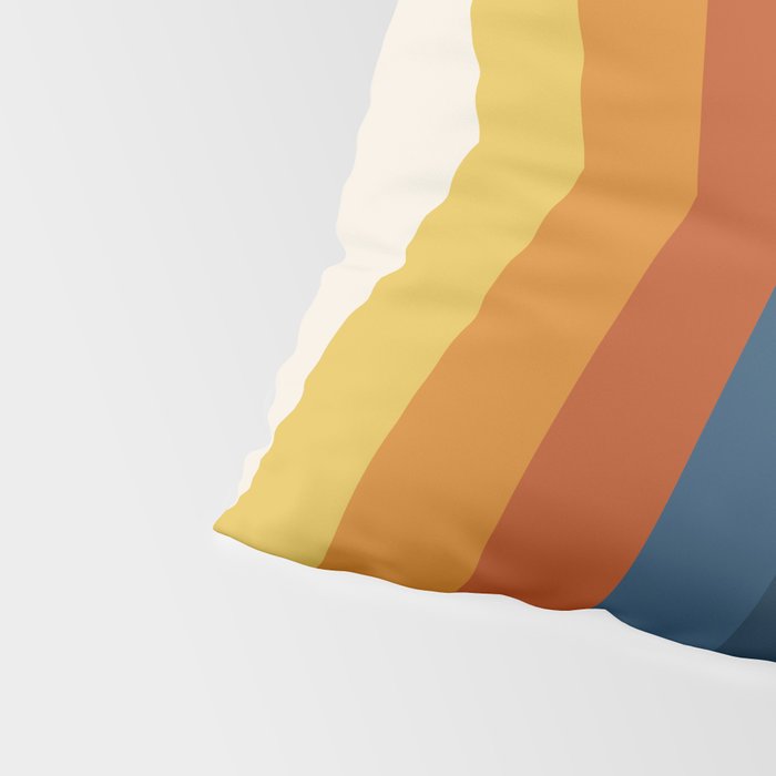 Bright 70's Retro Stripes Reflection Pillow Sham Gallery Image 4