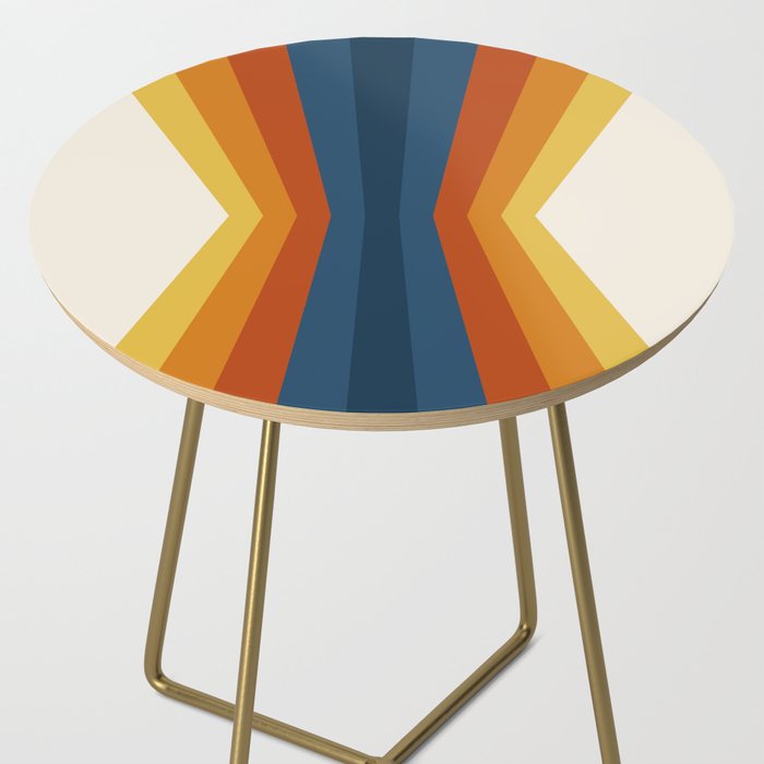 Bright 70's Retro Stripes Reflection Side Table Gallery Image 2