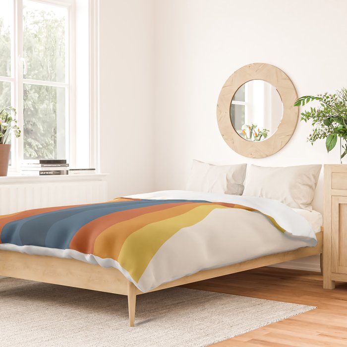 Bright 70's Retro Stripes Reflection Duvet Cover Gallery Image 2
