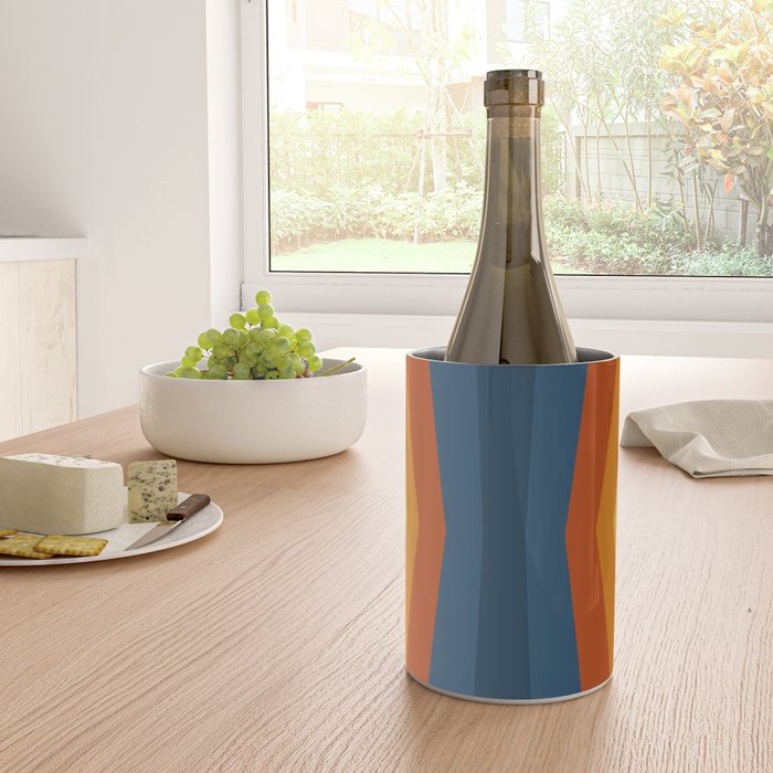 Bright 70's Retro Stripes Reflection Wine Chiller Gallery Image 4