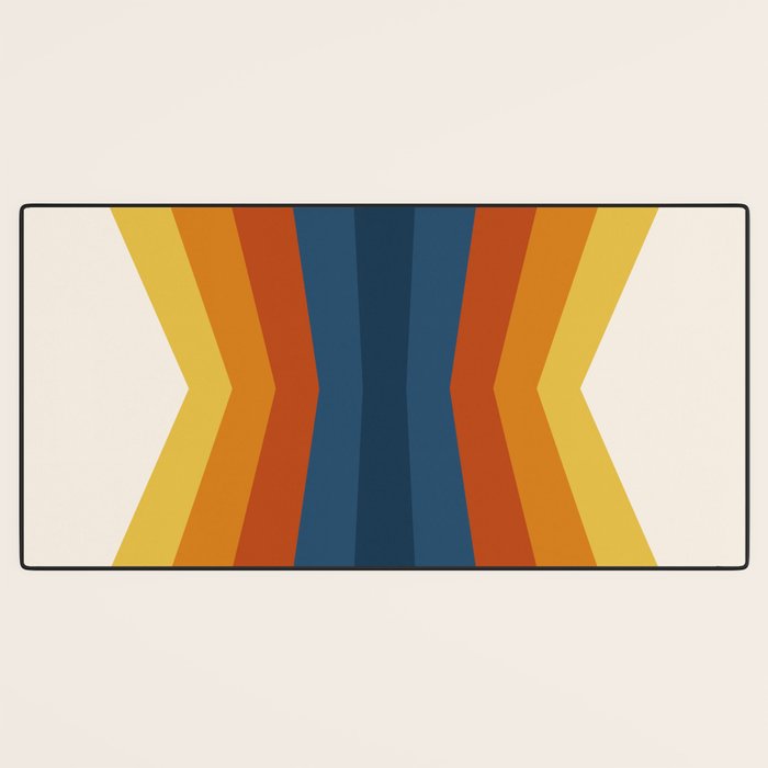 Bright 70's Retro Stripes Reflection Desk Mat Gallery Image 3