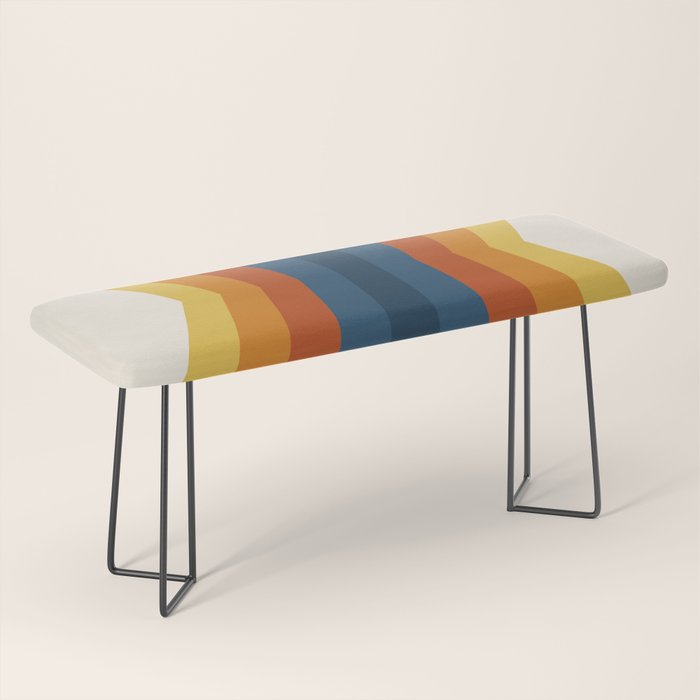 Bright 70's Retro Stripes Reflection Bench Gallery Image 1