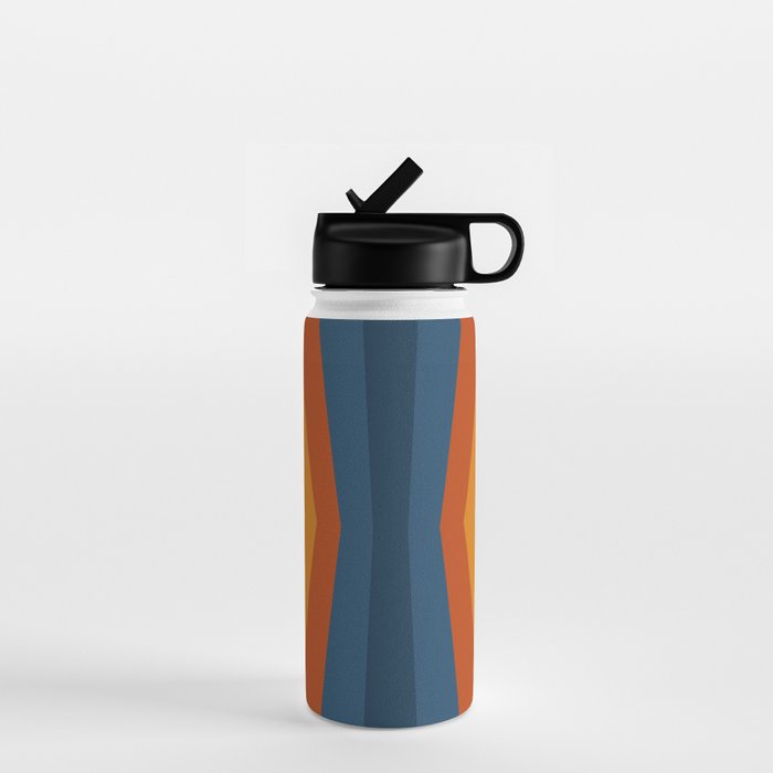Bright 70's Retro Stripes Reflection Water Bottle Gallery Image 1