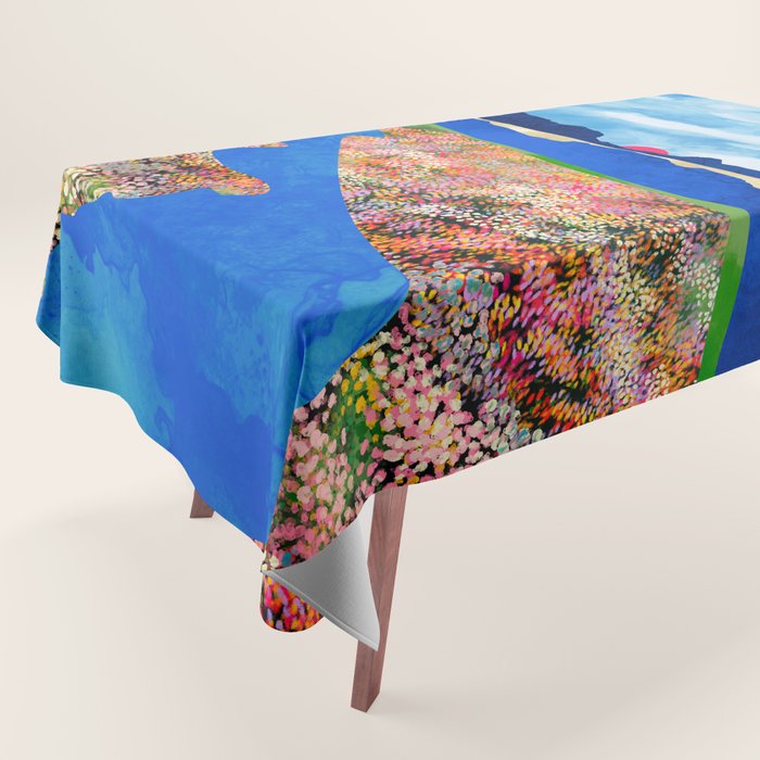 Flower Field Stream Tablecloth Gallery Image 1