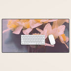 Daffodils on Blue Table - Modern Flower Photo Desk Mat Gallery Image 1