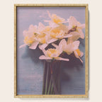 Daffodils on Blue Table - Modern Flower Photo Serving Tray Gallery Image 1
