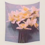 Daffodils on Blue Table - Modern Flower Photo Wall Tapestry Gallery Image 4