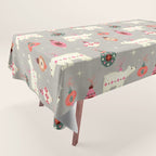 Festive Ornaments And Polar Bear Tablecloth Gallery Image 1