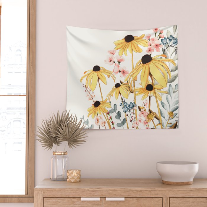 Summer Flowers Wall Tapestry Gallery Image 2