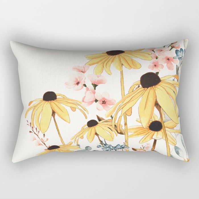 Summer Flowers Rectangular Pillow Gallery Image 2