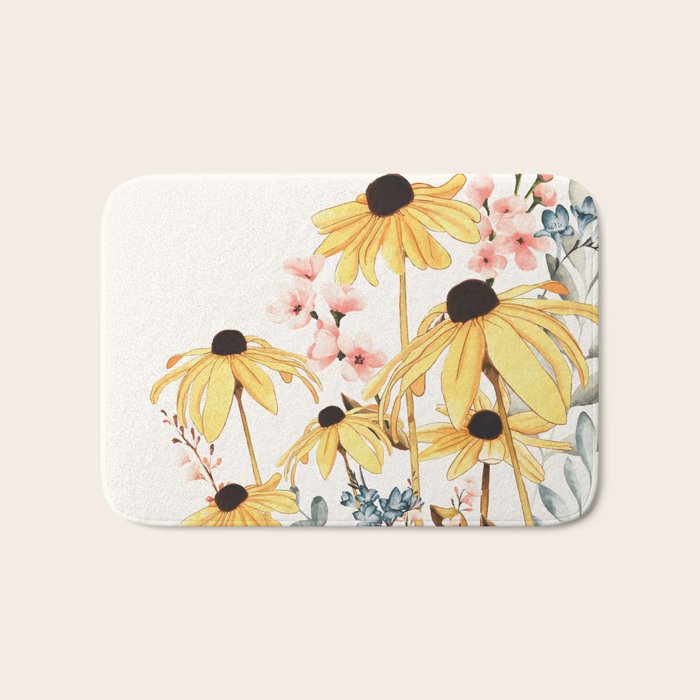 Summer Flowers Bath Mat Gallery Image 1