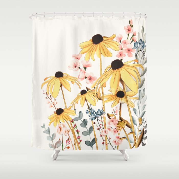 Summer Flowers Shower Curtain Gallery Image 1
