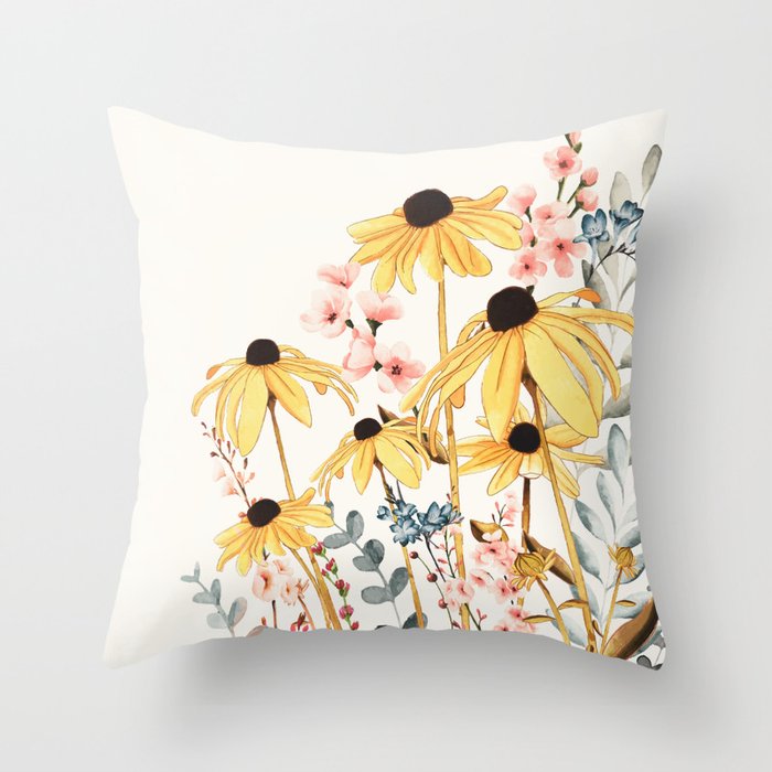 Summer Flowers Throw Pillow Gallery Image 6