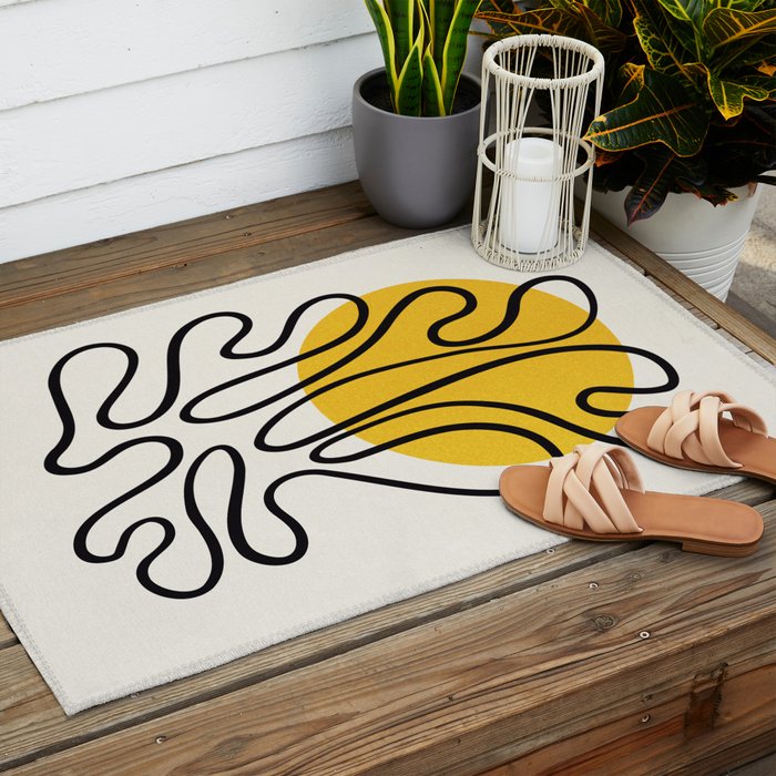 Sun Leaf: Matisse Edition | Mid Century Series Outdoor Rug Gallery Image 2