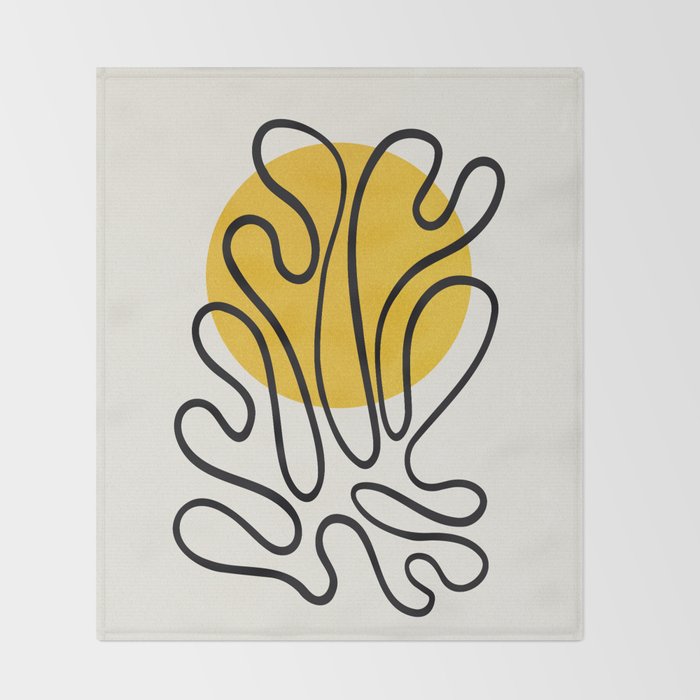 Sun Leaf: Matisse Edition | Mid Century Series Throw Blanket Gallery Image 2