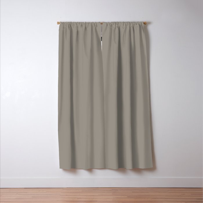 Retro Taupe Mushroom Gray Solid Window Curtain Gallery Image 3