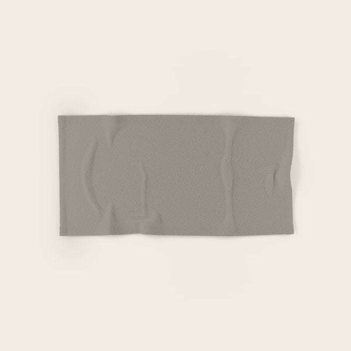 Retro Taupe Mushroom Gray Solid Bath Towel Gallery Image 1