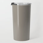 Retro Taupe Mushroom Gray Solid Travel Mug Gallery Image 3