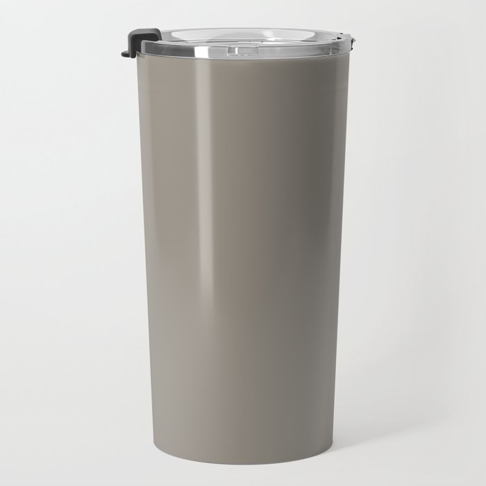 Retro Taupe Mushroom Gray Solid Travel Mug Gallery Image 3