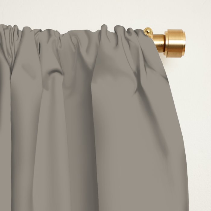 Retro Taupe Mushroom Gray Solid Window Curtain Gallery Image 2