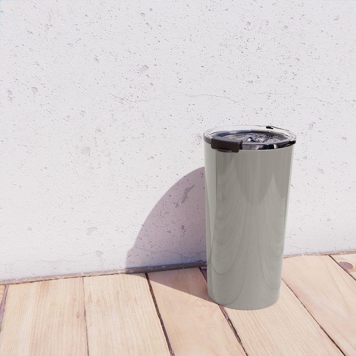 Retro Taupe Mushroom Gray Solid Travel Mug Gallery Image 4