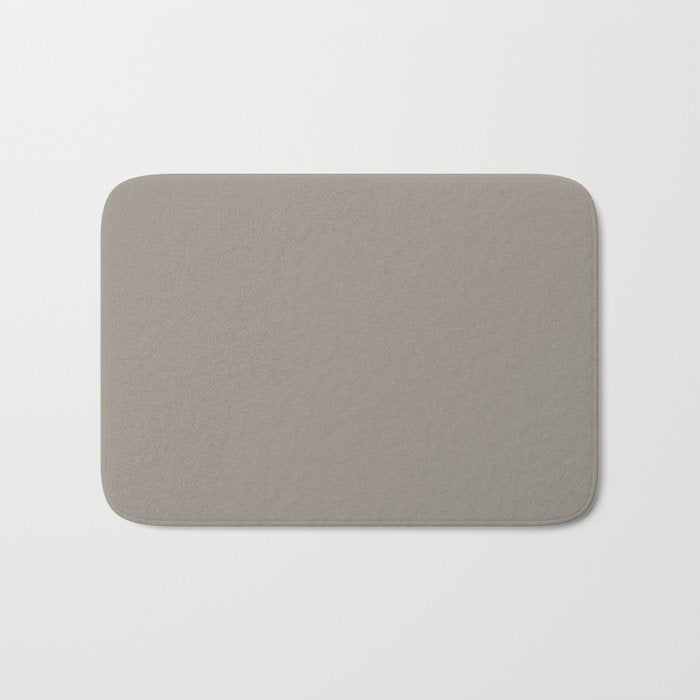 Retro Taupe Mushroom Gray Solid Bath Mat Gallery Image 1