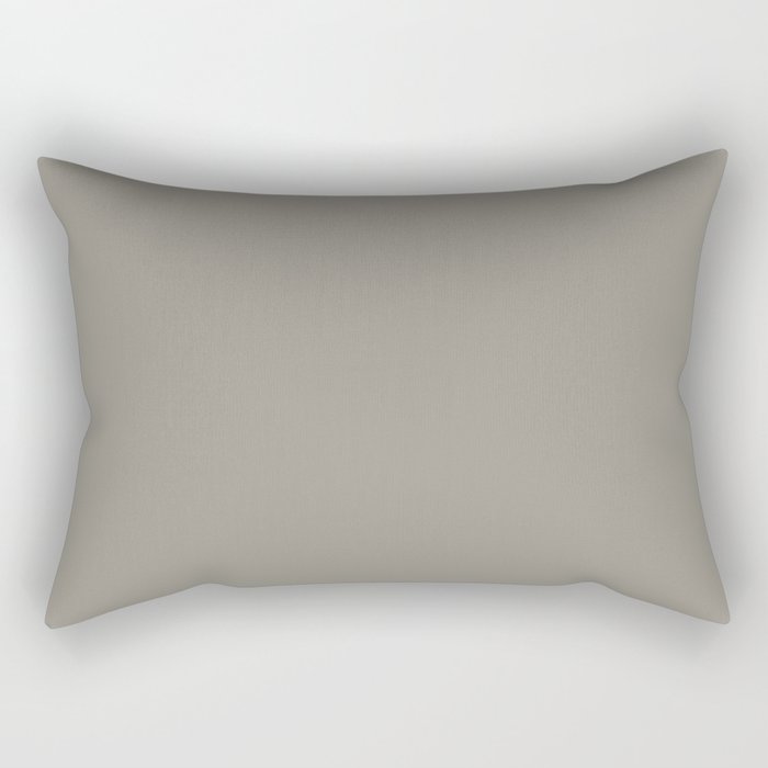 Retro Taupe Mushroom Gray Solid Rectangular Pillow Gallery Image 2