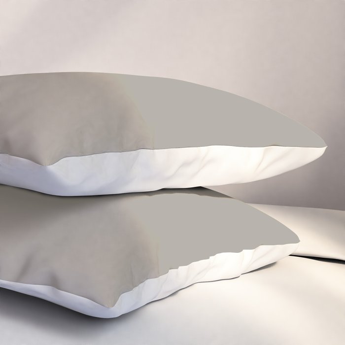 Retro Taupe Mushroom Gray Solid Pillow Sham Gallery Image 3