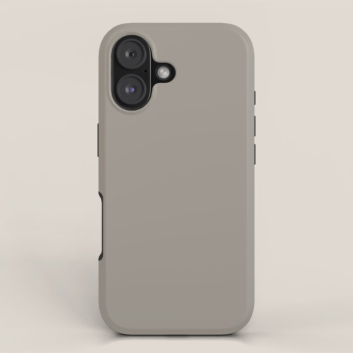 Retro Taupe Mushroom Gray Solid iPhone Case Gallery Image 1