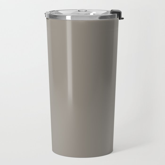 Retro Taupe Mushroom Gray Solid Travel Mug Gallery Image 2