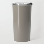 Retro Taupe Mushroom Gray Solid Travel Mug Gallery Image 2