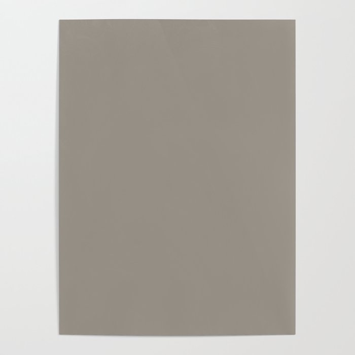 Retro Taupe Mushroom Gray Solid Poster Gallery Image 1