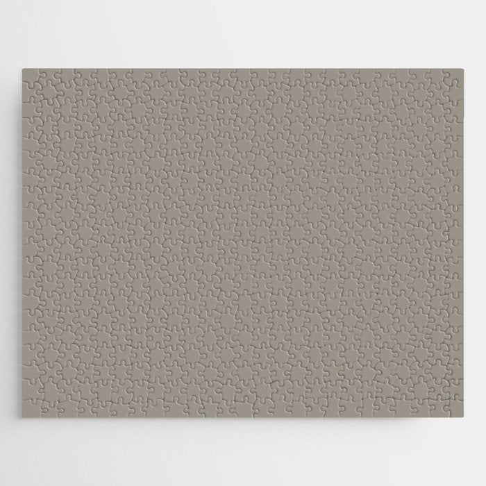 Retro Taupe Mushroom Gray Solid Jigsaw Puzzle Gallery Image 1